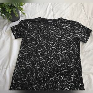 Black Patterned Women's Top